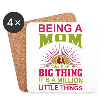 Being A Mom A Million Little Things Shirt - Untersetzer (4er-Set) - Weiß - Vorne
