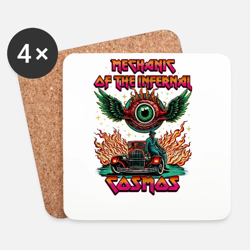 Mechanik des Infernalen Kosmos - Untersetzer (4er-Set) - Weiß