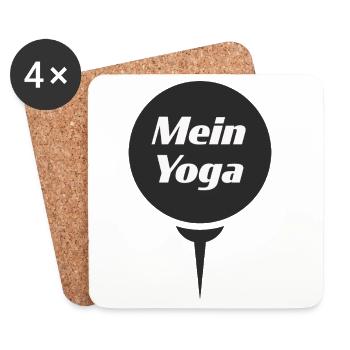My yoga – find peace in everyday life while playing golf - Coasters (set of 4) - white - Front