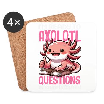 Süßes Axolotl Kawaii Axolotl Liebhaber - Untersetzer (4er-Set) - Weiß - Vorne