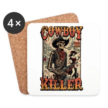 Cowboy-Killer - Untersetzer (4er-Set) - Weiß - Vorne