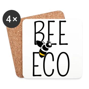 Bee Committed to Organic Transition - Coasters (set of 4) - white - Front