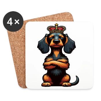 wire-haired dachshund dachshund dachshund owner Teckel Tekkel - Coasters (set of 4) - white - Front