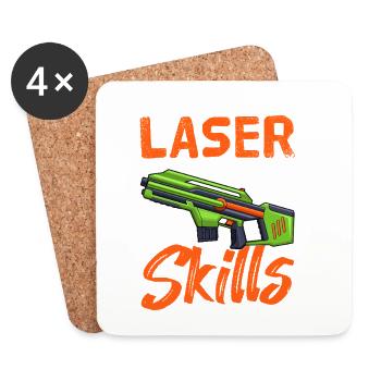 Laser Skills Funny Gaming Blaster Art - Coasters (set of 4) - white - Front