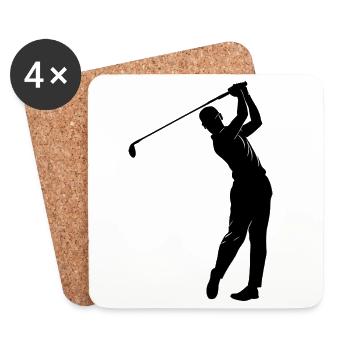 Golfspieler - Untersetzer (4er-Set) - Weiß - Vorne