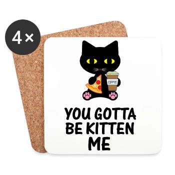 Katze Kitten - Untersetzer (4er-Set) - Weiß - Vorne