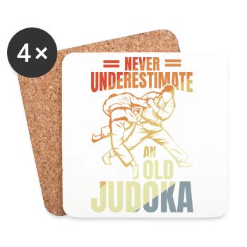 Judo Großvater - Untersetzer (4er-Set) - Weiß - Vorne