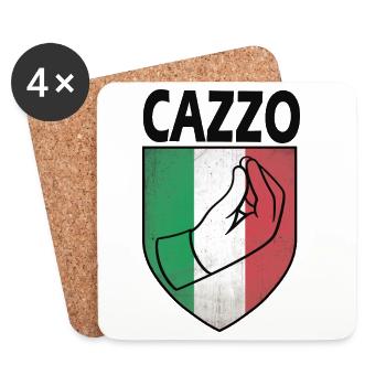Italien, Cazzo - Dessous de verre (lot de 4) - blanc - Devant