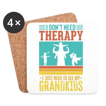 Grandpa And Grandkids Love Unbreakable Bond Best - Dessous de verre (lot de 4) - blanc - Devant