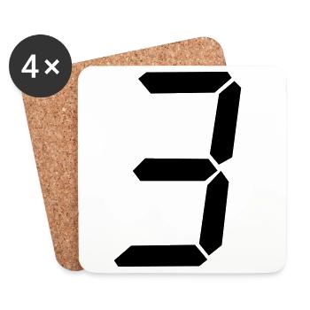 digitale_zahl_3 - Untersetzer (4er-Set) - Weiß - Vorne