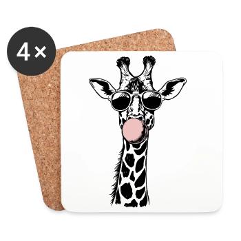 Ambiances cool de bulle girafe - Dessous de verre (lot de 4) - blanc - Devant
