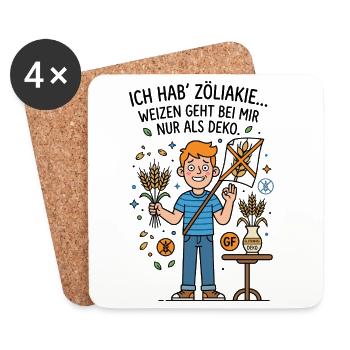 Zöliakie Weizen Deko glutenfrei Humor - Untersetzer (4er-Set) - Weiß - Vorne