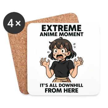 Extreme Anime Moment Downhill Vibe - Coasters (set of 4) - white - Front
