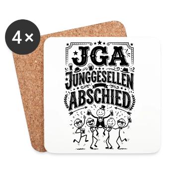 JGA Junggesellenabschied Spruch - Untersetzer (4er-Set) - Weiß - Vorne