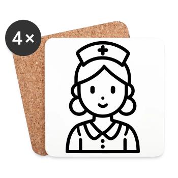 Krankenschwester - Untersetzer (4er-Set) - Weiß - Vorne
