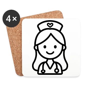 Krankenschwester - Untersetzer (4er-Set) - Weiß - Vorne