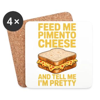 Pimento Cheese Sandwich Pimentkäse Geschenke - Untersetzer (4er-Set) - Weiß - Vorne