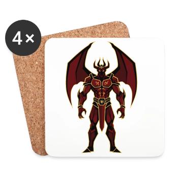 Devil Demon Mask Death Fantasy Satan Halloween - Coasters (set of 4) - white - Front