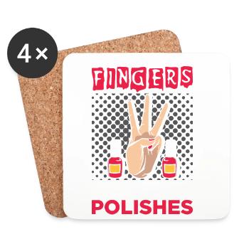 Nageldesigner Nageldesignerin Kosmetik Nagelstudio - Untersetzer (4er-Set) - Weiß - Vorne