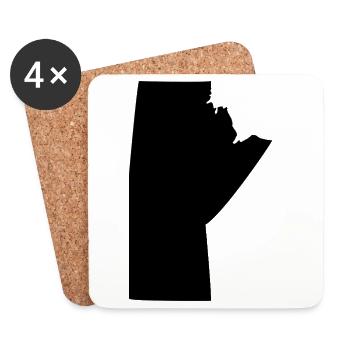 Manitoba-Karte - Untersetzer (4er-Set) - Weiß - Vorne