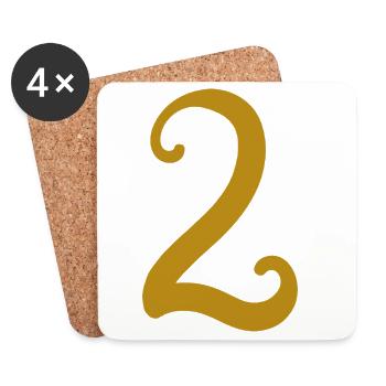 2 - Dessous de verre (lot de 4) - blanc - Devant