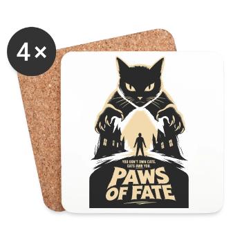 Horreur Chatte Pattes du Destin - Dessous de verre (lot de 4) - blanc - Devant