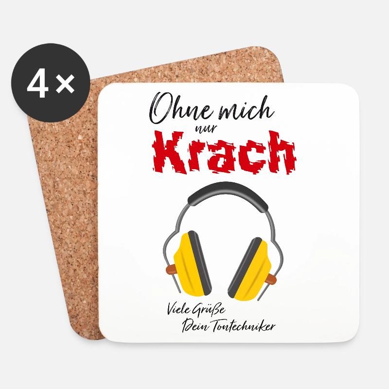T-Shirt-Design „Ohne mich nur Krach“ - Untersetzer (4er-Set) - Weiß