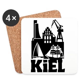 Kiel Silhouette Landmark - Coasters (set of 4) - white - Front