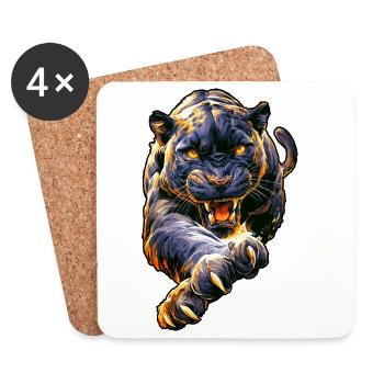 Toller Panther - Untersetzer (4er-Set) - Weiß - Vorne