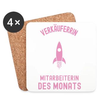 Beste Verkäuferin Mitarbeiterin des Monats Verkauf - Untersetzer (4er-Set) - Weiß - Vorne