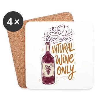 Natural Wine Only - Coasters (set of 4) - white - Front