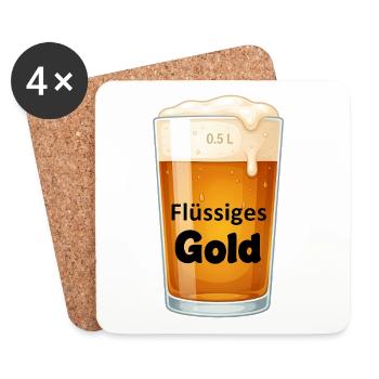Flüssiges Gold Pint Design - Untersetzer (4er-Set) - Weiß - Vorne