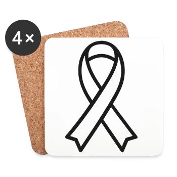 Cancer ribbon - Coasters (set of 4) - white - Front