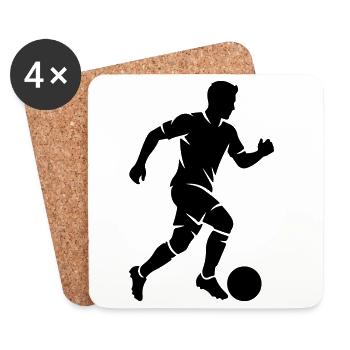 Soccer Player Silhouette Soccer - Coasters (set of 4) - white - Front