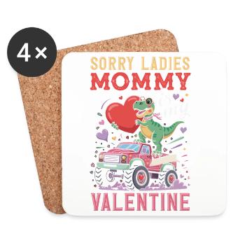 Cœur rétro design de la Saint-Valentin Amour - Dessous de verre (lot de 4) - blanc - Devant