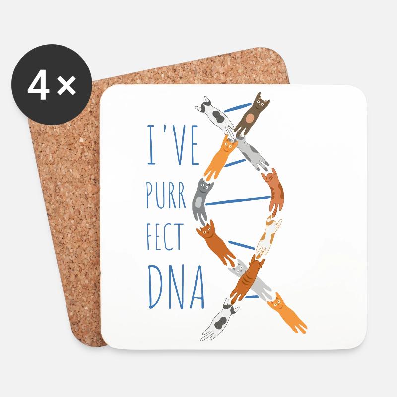 Ich habe purrfekte DNA - Untersetzer (4er-Set) - Weiß