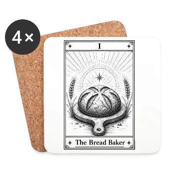 Le boulanger de pain | Humour de tarot - Dessous de verre (lot de 4) - blanc - Devant