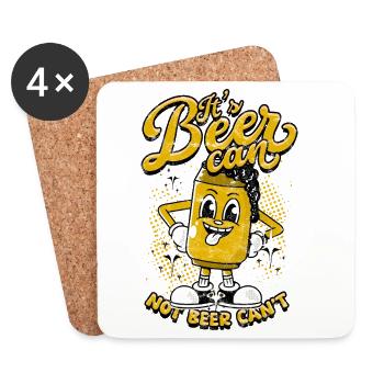Bierdose Zeichentrick: Nicht Bierdose - Untersetzer (4er-Set) - Weiß - Vorne