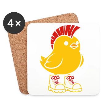 Punk chick in red boots - Coasters (set of 4) - white - Front