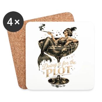 Elegant Mermaid: Doing It For The Plot - Coasters (set of 4) - white - Front