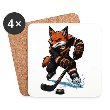 Fuchs Eishockey Sprint - Untersetzer (4er-Set) - Weiß - Vorne