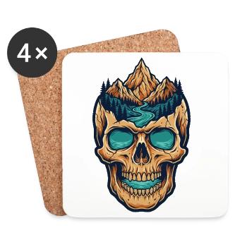 Skull Mountain Landschaft - Untersetzer (4er-Set) - Weiß - Vorne
