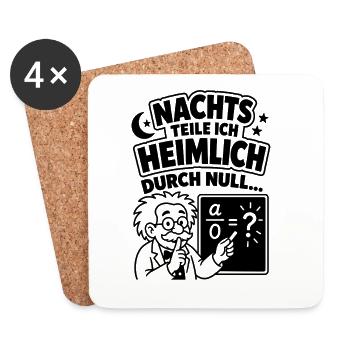 Nachts teile ich heimlich durch Null - Untersetzer (4er-Set) - Weiß - Vorne