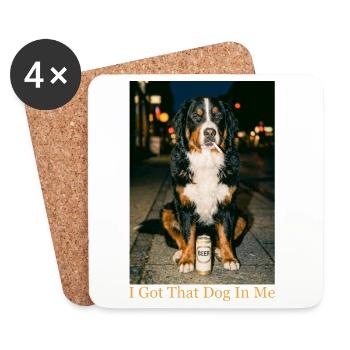 J’ai ce chien en moi Bernese Berner Lover - Dessous de verre (lot de 4) - blanc - Devant