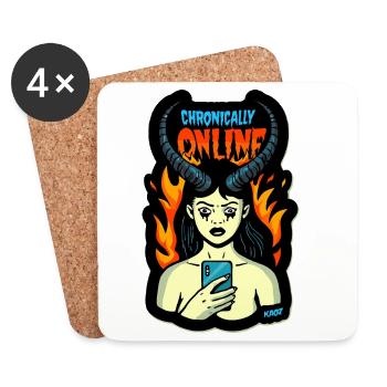 Chronically Online Inferno Maiden - Coasters (set of 4) - white - Front