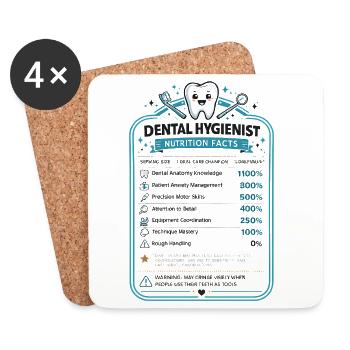 Dental Hygienist Gift for Dental Assistant - Coasters (set of 4) - white - Front