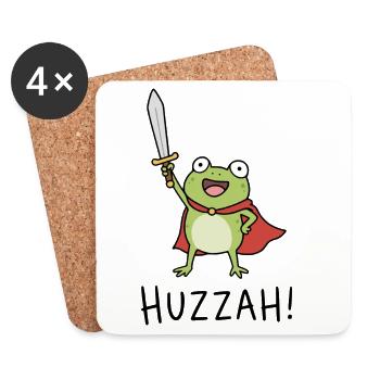 Frog Knight Huzzah! - Coasters (set of 4) - white - Front