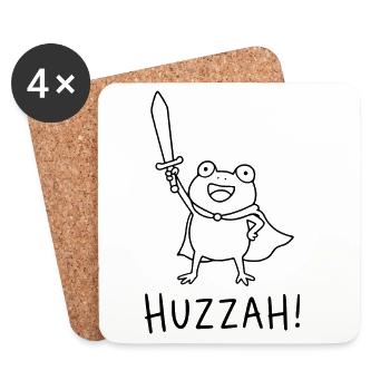 Huzzah! Frog - Coasters (set of 4) - white - Front
