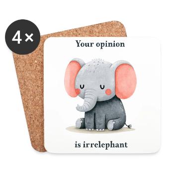 Ton avis est irrelephant - Dessous de verre (lot de 4) - blanc - Devant