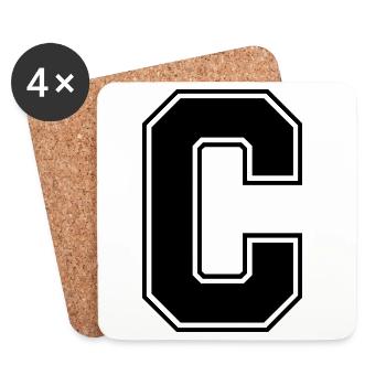C_Buchstabe - Untersetzer (4er-Set) - Weiß - Vorne
